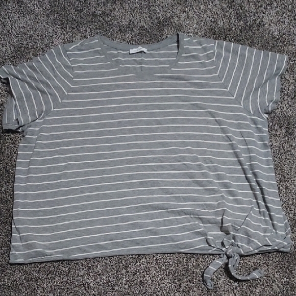 Plus-size, Striped Gray Women's Top From Calvin Klein. - Picture 1 of 1